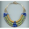 Perles vénitiennes Millefiori et lapis-lazuli. Venetian Glass Beads