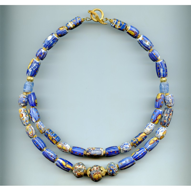 Perles vénitiennes ou "Fried Eggs". Venetian Glass Beads