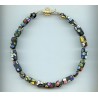 Perles Millefiori noires. Black Millefiori beads