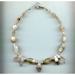 Perles néolithiques cristal de roche quartz agate