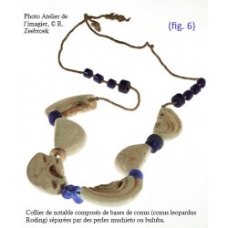 Perles en coquillage, trouvées en R.D.C. Shell bead