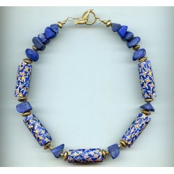 ancie2265 - Perles "Millefiori" et Lapis lazuli