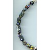 Perles Millefiori noires. Black Millefiori beads