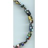 Perles Millefiori noires. Black Millefiori beads