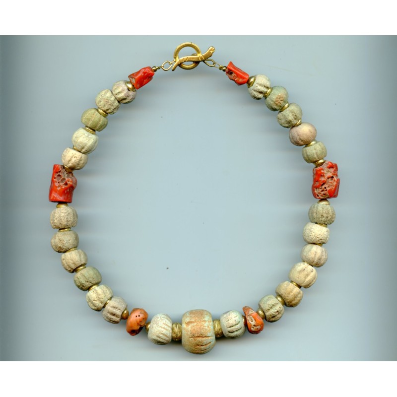 Perles en Faïence Persane ou Egyptienne. Antique or Ancient Beads.