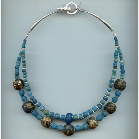 asian2231 - Perles assorties et 2 perles "Visages"