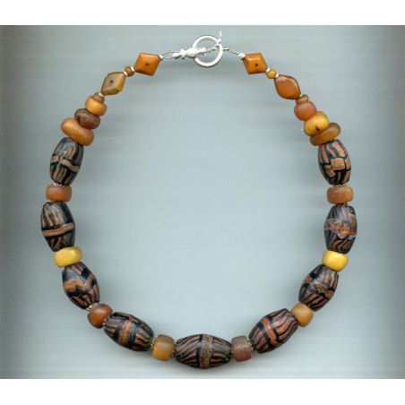 asian2265 - Perles indonésiennes et ambre naturel