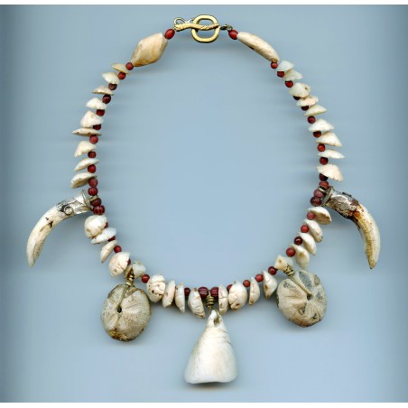 Perles Mauritaniennes en coquillages décorés