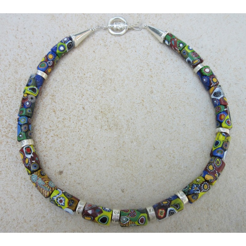 Perles "Millefiori" multi murrines. Venetian Glass Beads