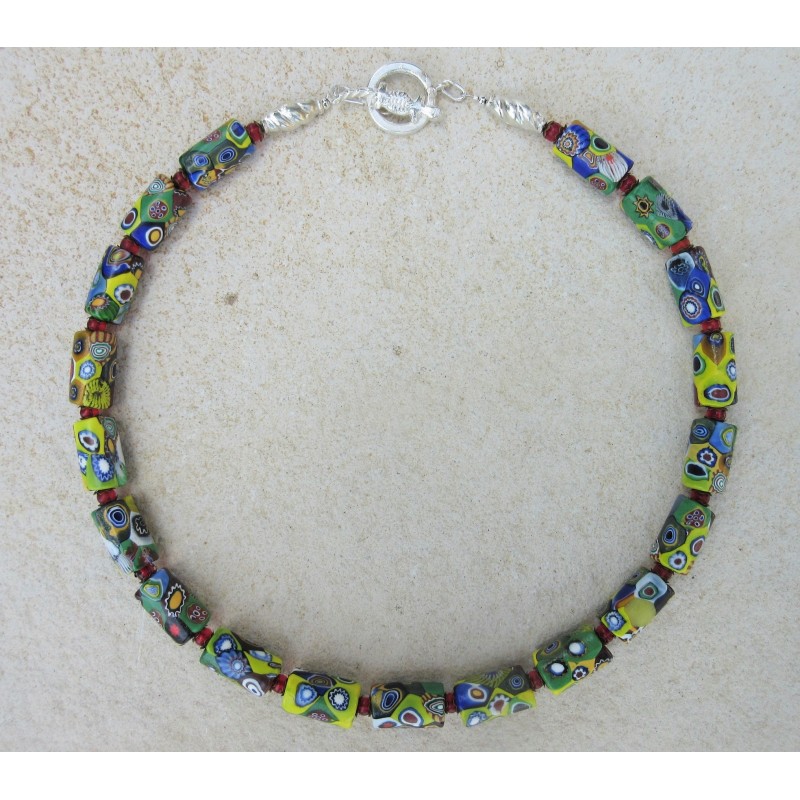 Perles "Millefiori" multi murrines. Venetian Glass Beads