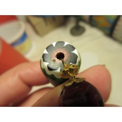 Perles vénitiennes ou "Chevrons verts 6 couches". Venetian Glass Beads