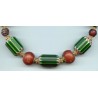 Perles vénitiennes ou "Chevrons verts 6 couches". Venetian Glass Beads