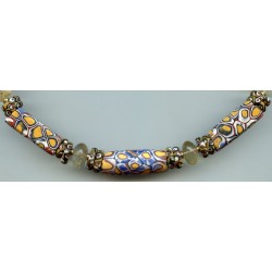 Perles vénitiennes "Millefiori" de forme carrée. Venetian Glass Beads