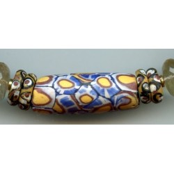 Perles vénitiennes "Millefiori" de forme carrée. Venetian Glass Beads