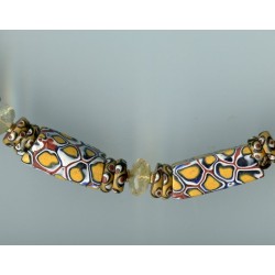 Perles vénitiennes "Millefiori" de forme carrée. Venetian Glass Beads