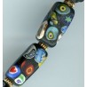 Perles Millefiori noires. Black Millefiori beads