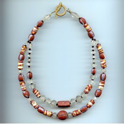 Perles vénitiennes "rouge brique". Venetian Glass Beads