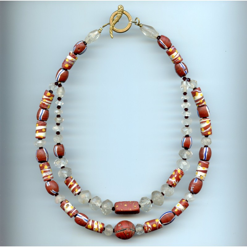 Perles vénitiennes "rouge brique". Venetian Glass Beads