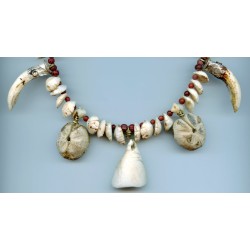 Perles Mauritaniennes en coquillages décorés