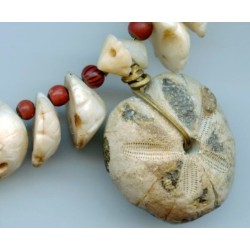 Perles Mauritaniennes en coquillages décorés