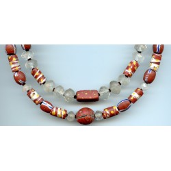 Perles vénitiennes "rouge brique". Venetian Glass Beads