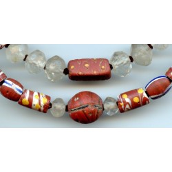 Perles vénitiennes "rouge brique". Venetian Glass Beads