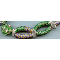 Perles "Millefiori" coudées. Venetian Glass Beads