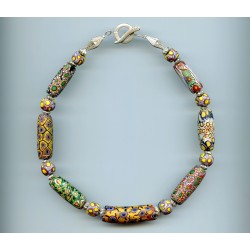 Perles vénitiennes Millefiori . Venetian Glass Beads.