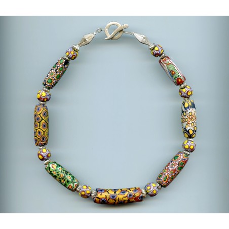 Perles vénitiennes Millefiori . Venetian Glass Beads.