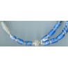 Perles pentagonales bleu opalescent