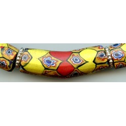 Perles "Millefiori Banane" et "Cœur de pigeon". Venetian Glass Beads