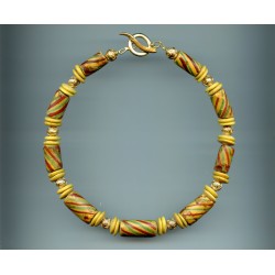 Perles vénitiennes au décor spiralé (1850). Venetian Glass Beads